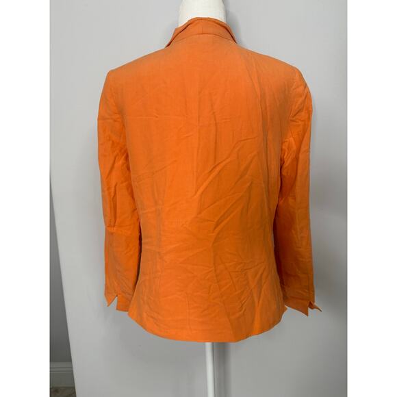 Coldwater Creek Silk Linen Blend open cardigan blazer orange Medium - Picture 2 of 9